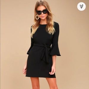 Last Love Song Black Tie-Waist Dress